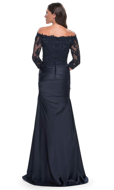 La Femme 30853S Quarter Sleeve Trumpet Formal Dress