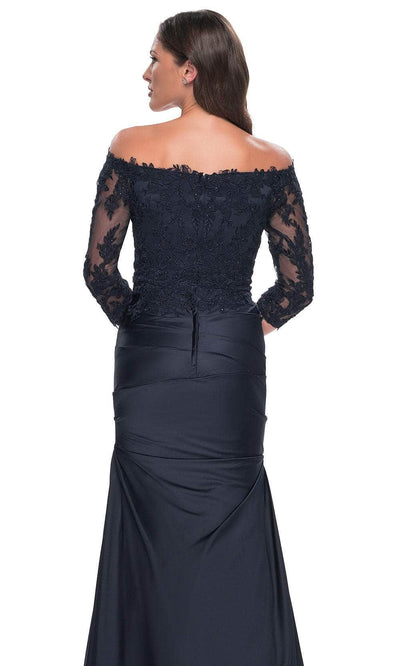 La Femme 30853S Quarter Sleeve Trumpet Formal Dress