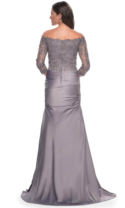 La Femme 30853S Quarter Sleeve Trumpet Formal Dress