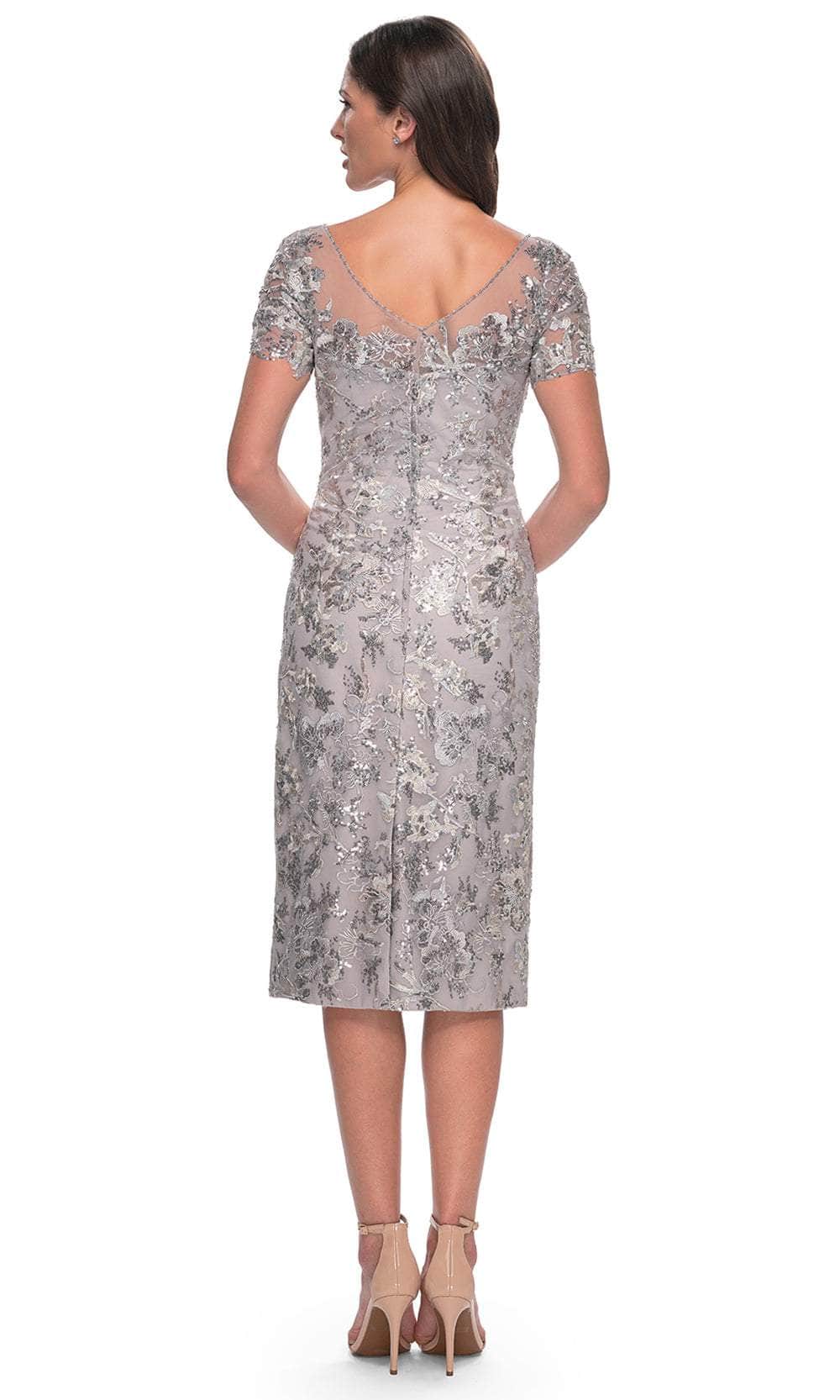 La Femme 30854 Lace Beaded Sequin Bateau Formal Dress
