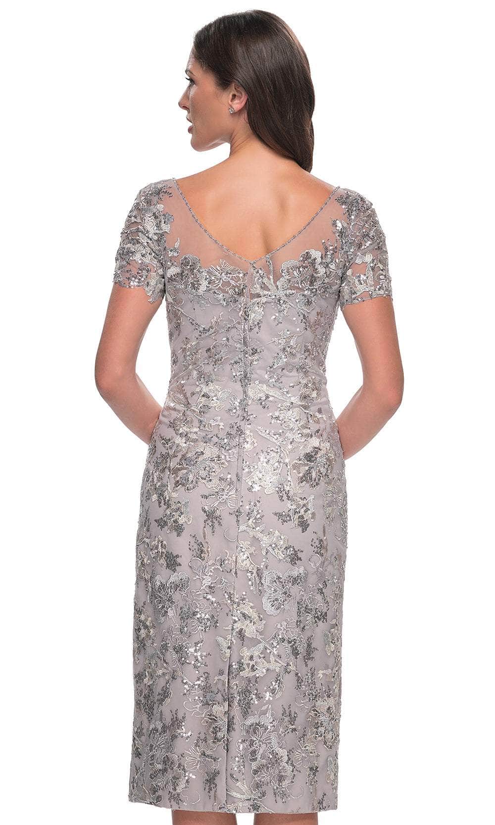 La Femme 30854 Lace Beaded Sequin Bateau Formal Dress