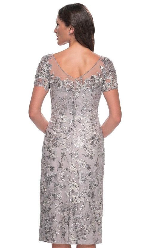 La Femme 30854 Lace Beaded Sequin Bateau Formal Dress