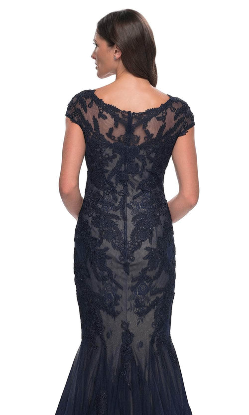 La Femme 30876 Lace Beaded Embroidered Bateau Prom Dress