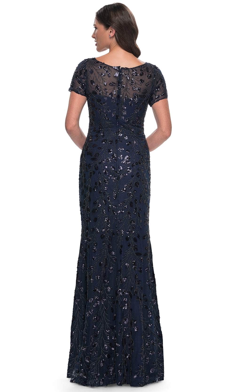 La Femme 30877 Lace Beaded Sequin Bateau Formal Dress