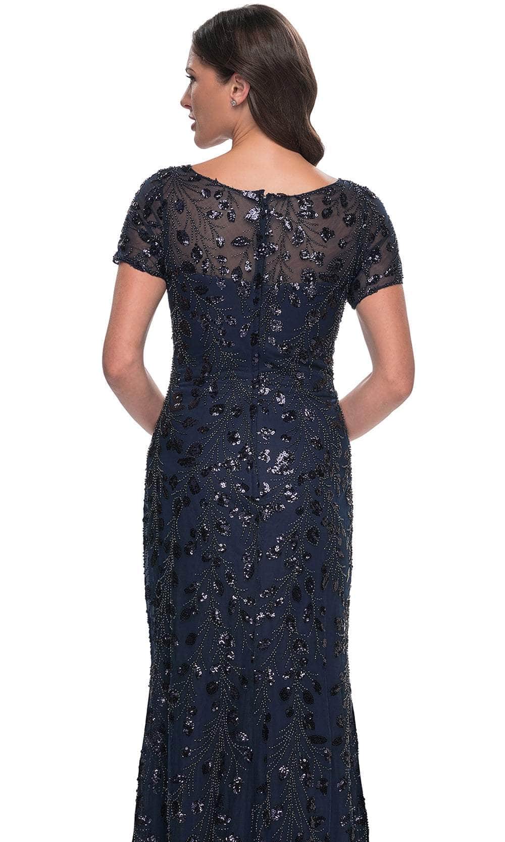 La Femme 30877 Lace Beaded Sequin Bateau Formal Dress