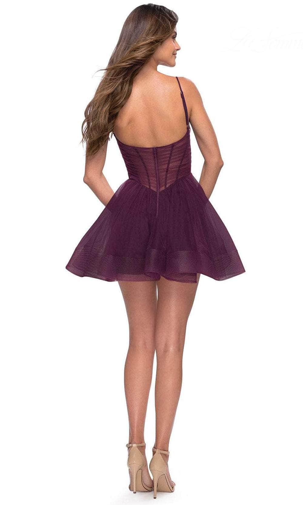 La Femme 30941 Sheer Corset Cocktail Dress