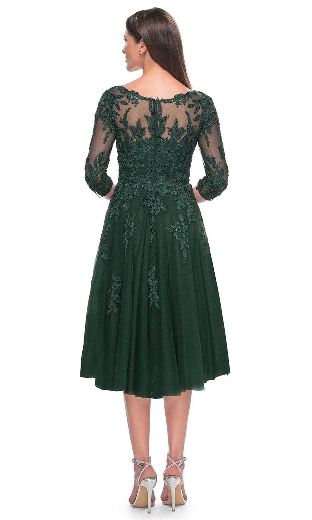 La Femme 30964 Tulle Embroidered Lace Applique V Neck Prom Dress