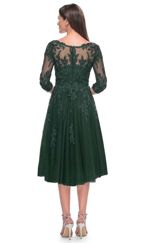 La Femme 30964 Tulle Embroidered Lace Applique V Neck Prom Dress