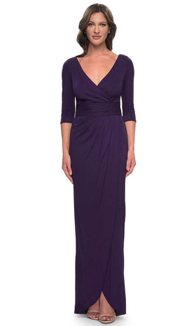 La Femme 31014 Tulip Hem Jersey Evening Dress
