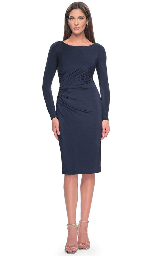 La Femme 31015 - Long Sleeve Ruched Dress Cocktail Dresses
