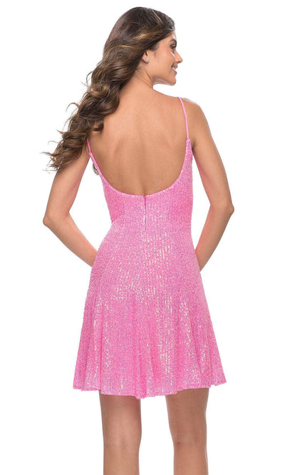 La Femme 31077 Straight Neckline A-Line Cocktail Dress