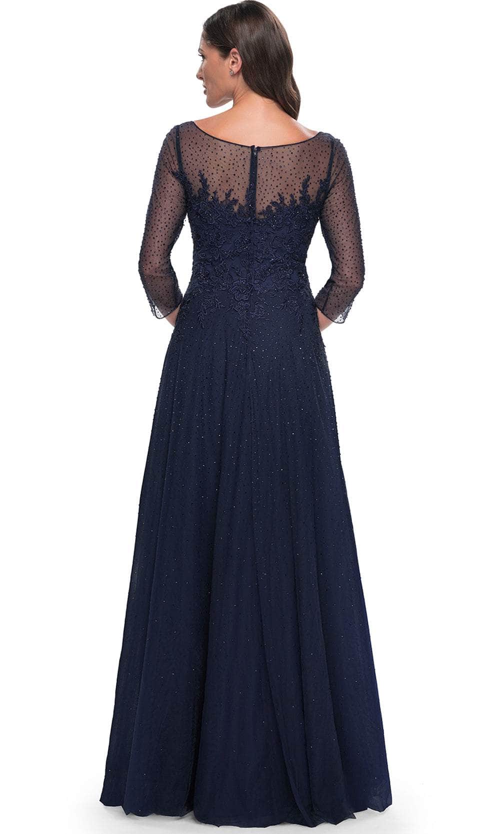 La Femme 31235 Tulle Beaded Embroidered Bateau Evening Gown