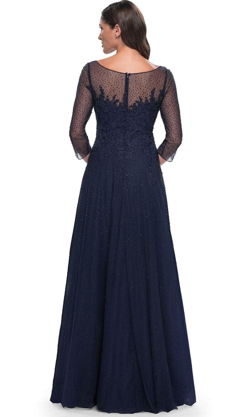 La Femme 31235 Tulle Beaded Embroidered Bateau Evening Gown