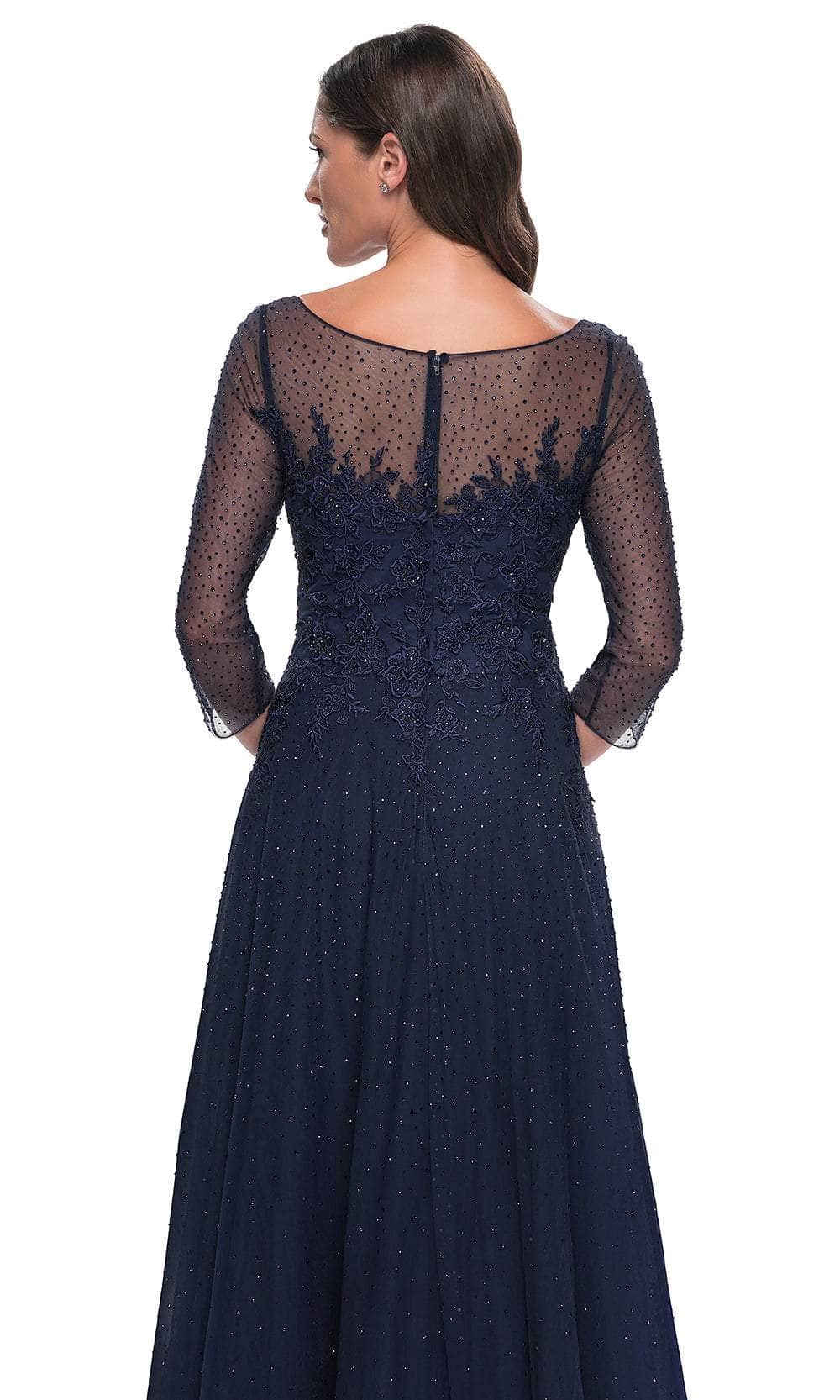 La Femme 31235 Tulle Beaded Embroidered Bateau Evening Gown