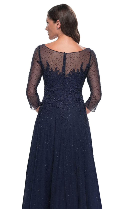 La Femme 31235 Tulle Beaded Embroidered Bateau Evening Gown