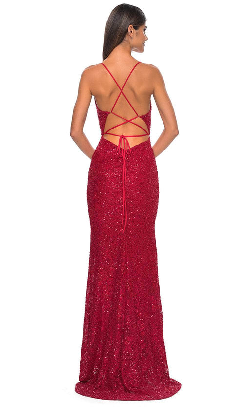 La Femme 31359 Lace V-Neck Prom Dress