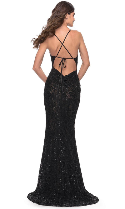 La Femme 31359 Lace V-Neck Prom Dress