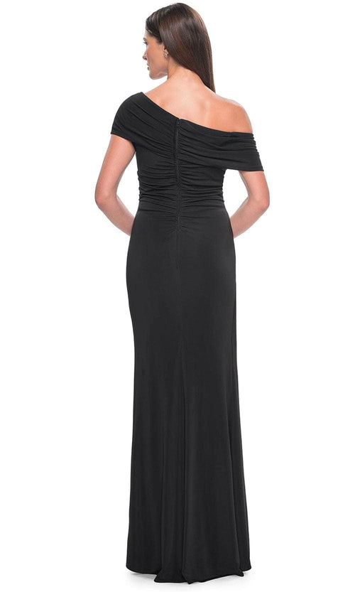 La Femme 31459 Jersey Open Back Ruffle Off the Shoulder Prom Dress