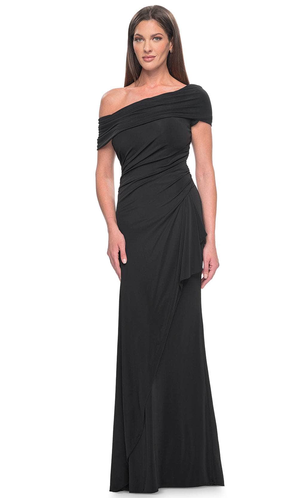 La Femme 31459 Jersey Open Back Ruffle Off the Shoulder Prom Dress
