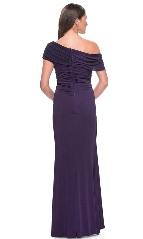 La Femme 31459 Jersey Open Back Ruffle Off the Shoulder Prom Dress