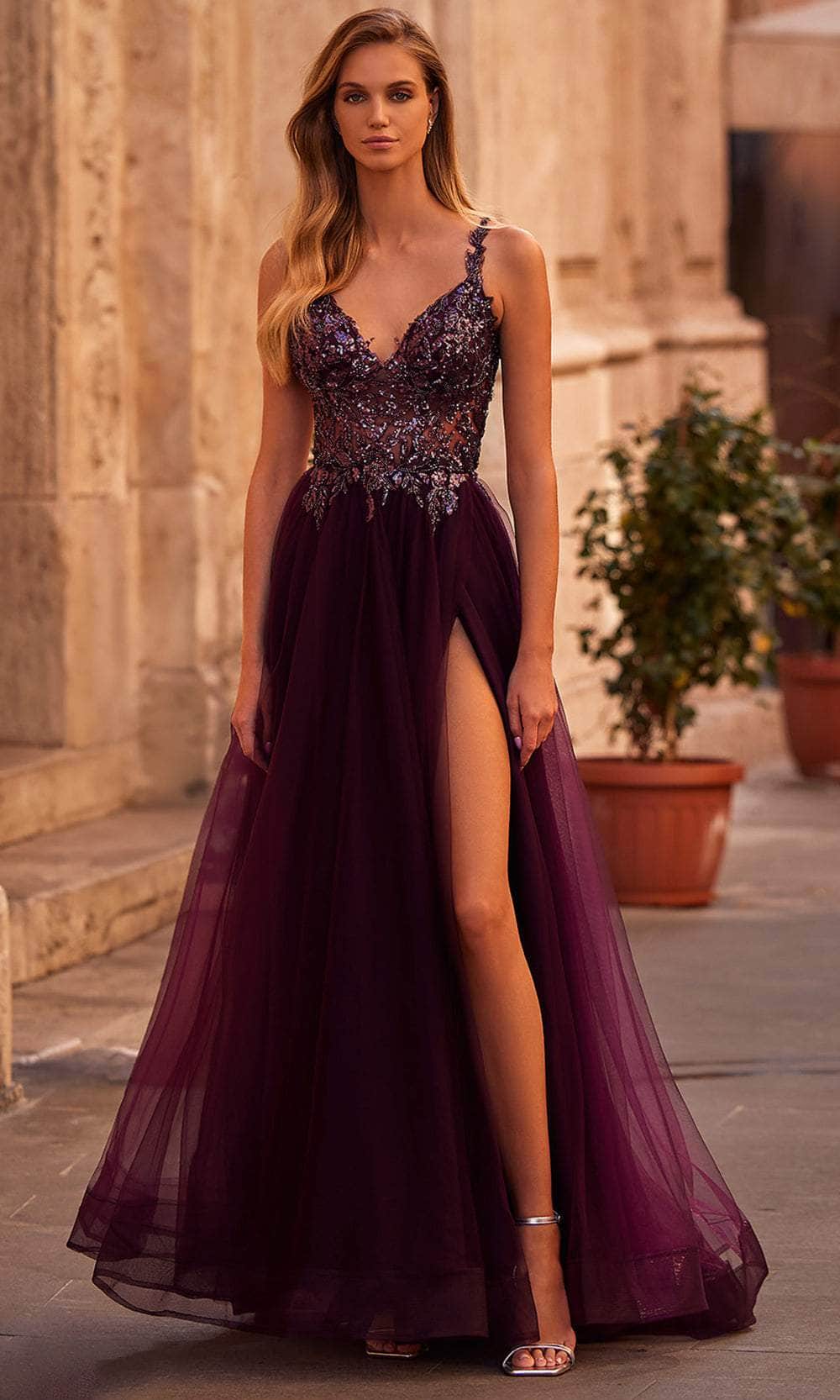La Femme 31471 Beaded Lace Prom Dress