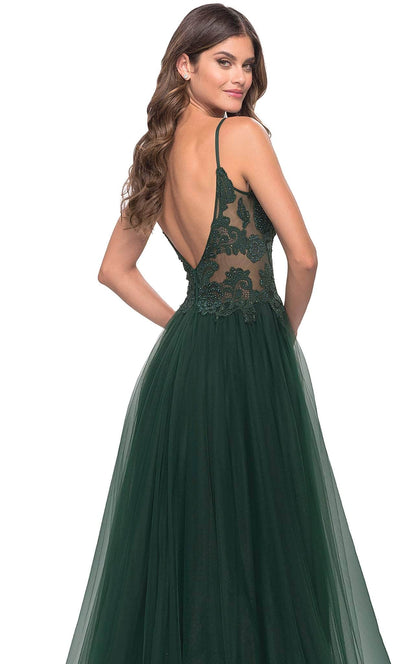 La Femme 31507 Lace High Slit Prom Dress