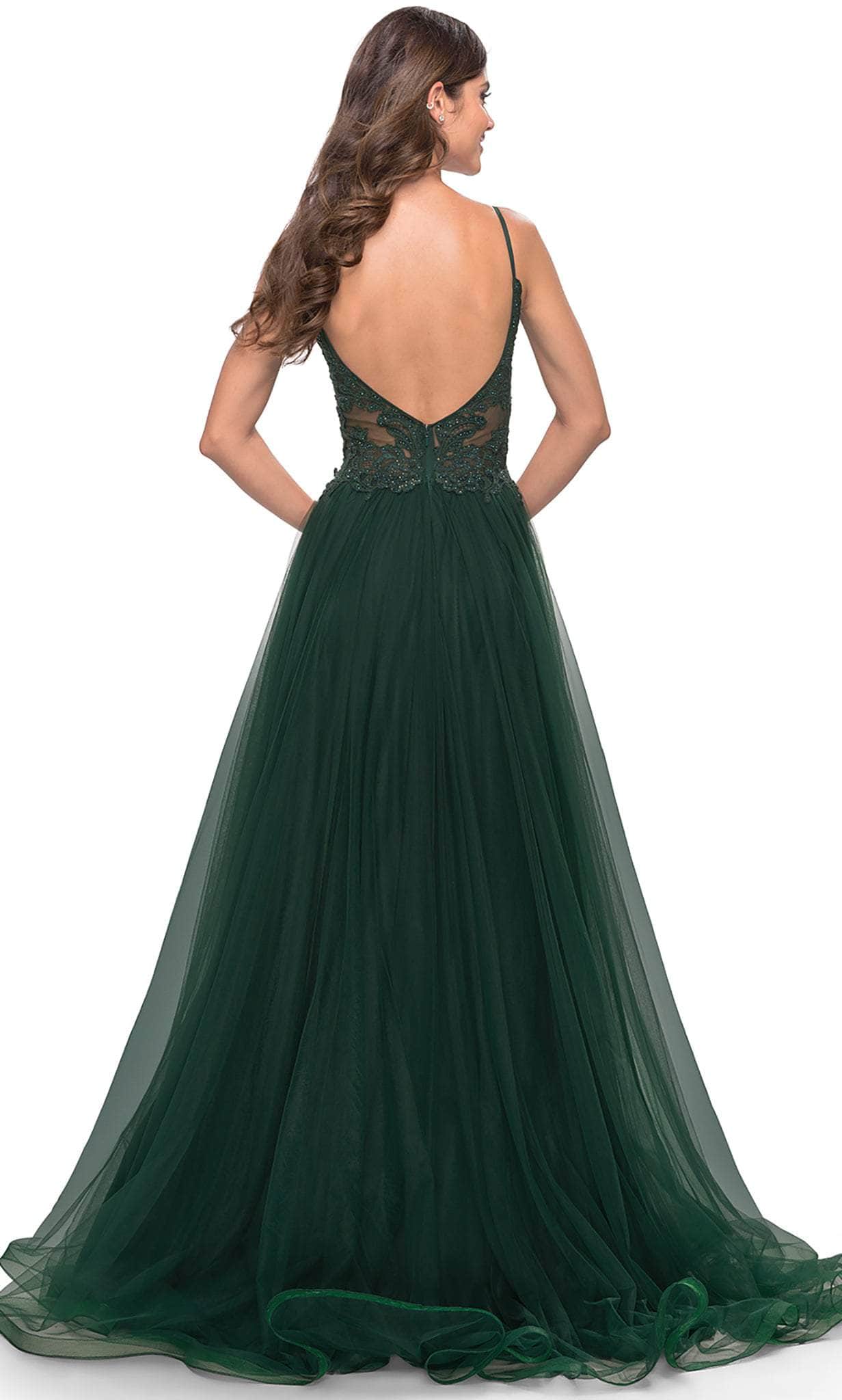 La Femme 31507 Lace High Slit Prom Dress
