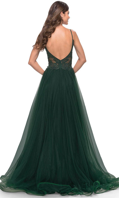 La Femme 31507 Lace High Slit Prom Dress