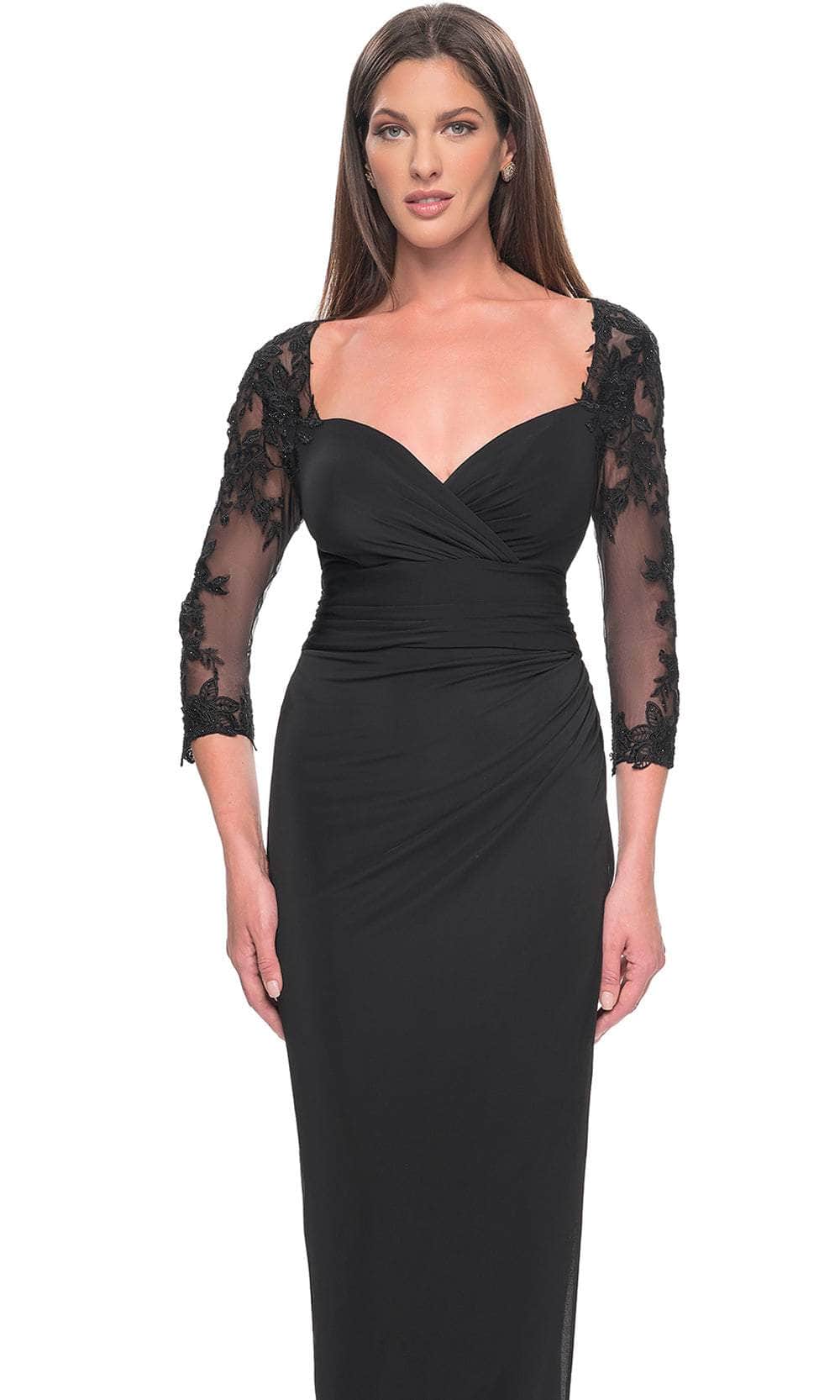 La Femme 31659 Jersey Ruched Illusion Sweetheart Prom Dress