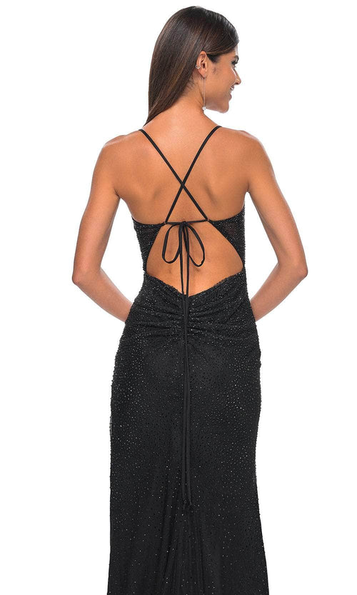 La Femme 31701 Illusion Corset Rhinestone Prom Gown