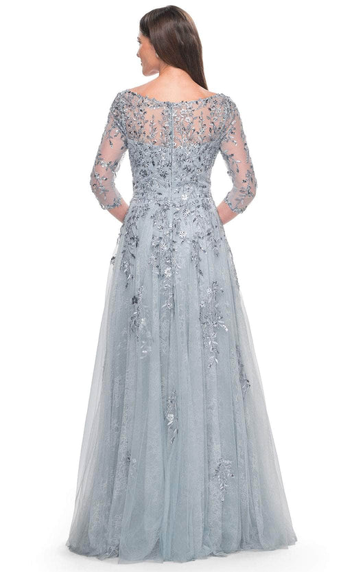 La Femme 31795 Tulle Beaded Illusion Bateau Evening Gown