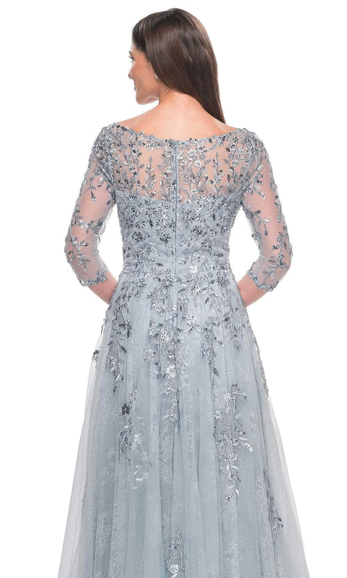 La Femme 31795 Tulle Beaded Illusion Bateau Evening Gown