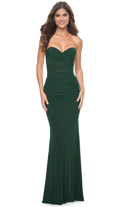 La Femme 31899 - Strapless Net Prom Dress Prom Dresses 00 / Emerald