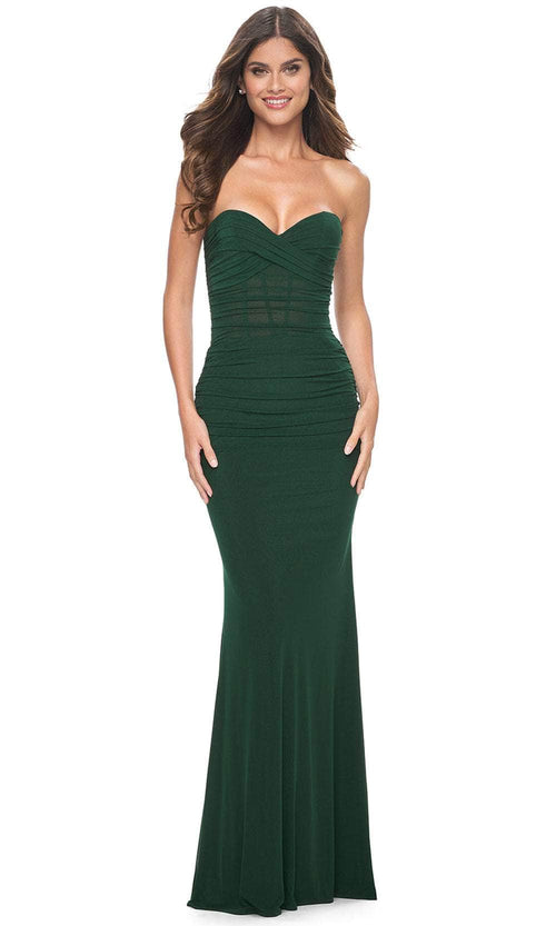 La Femme 31899 - Strapless Net Prom Dress Prom Dresses 00 / Emerald