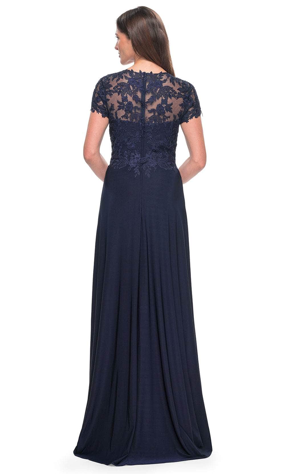 La Femme 31906 Jersey Beaded Floral Sweetheart Prom Dress