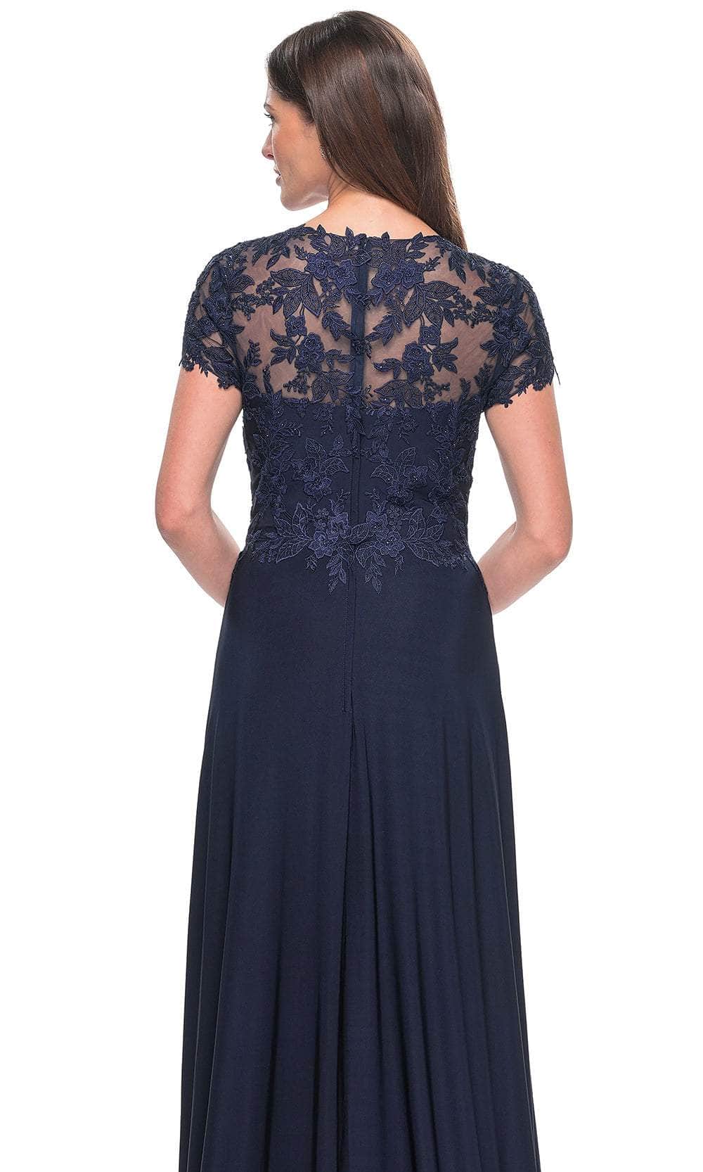 La Femme 31906 Jersey Beaded Floral Sweetheart Prom Dress