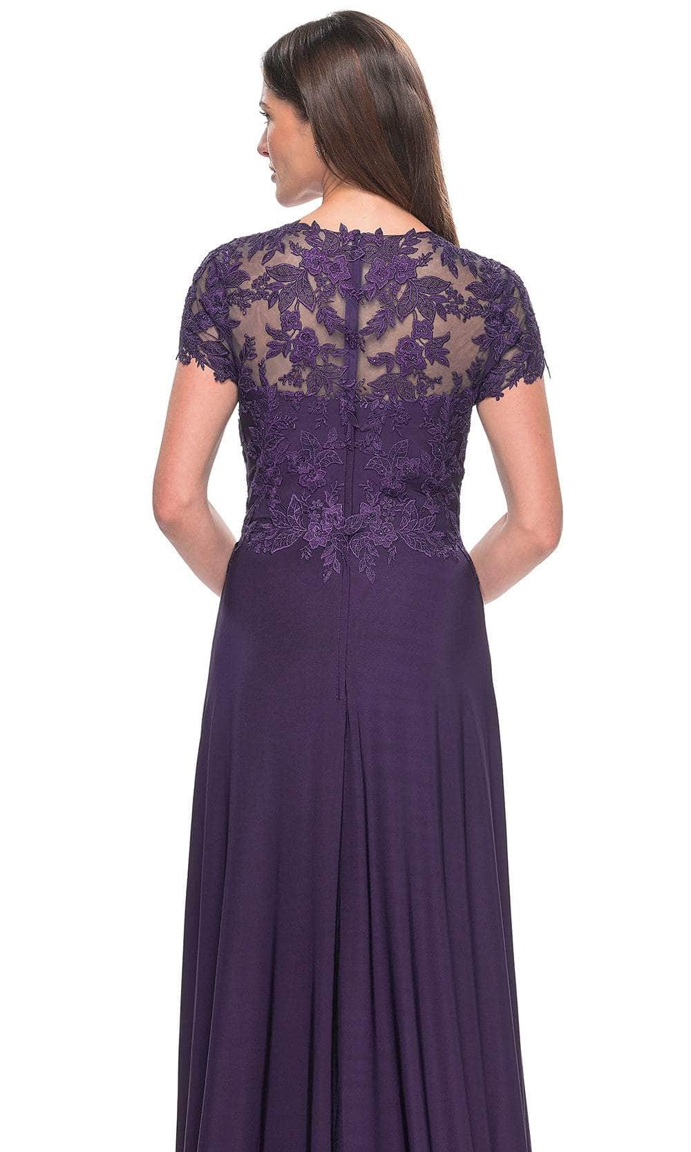 La Femme 31906 Jersey Beaded Floral Sweetheart Prom Dress