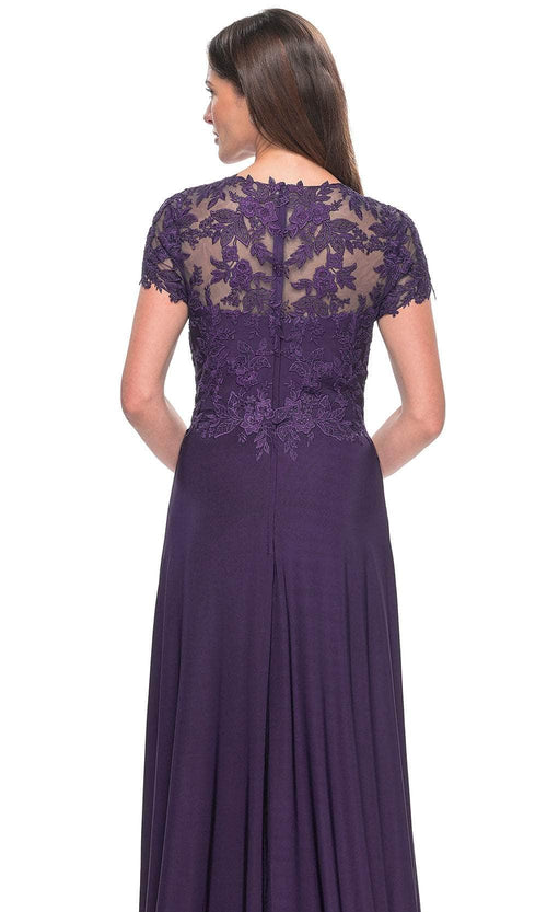 La Femme 31906 Jersey Beaded Floral Sweetheart Prom Dress