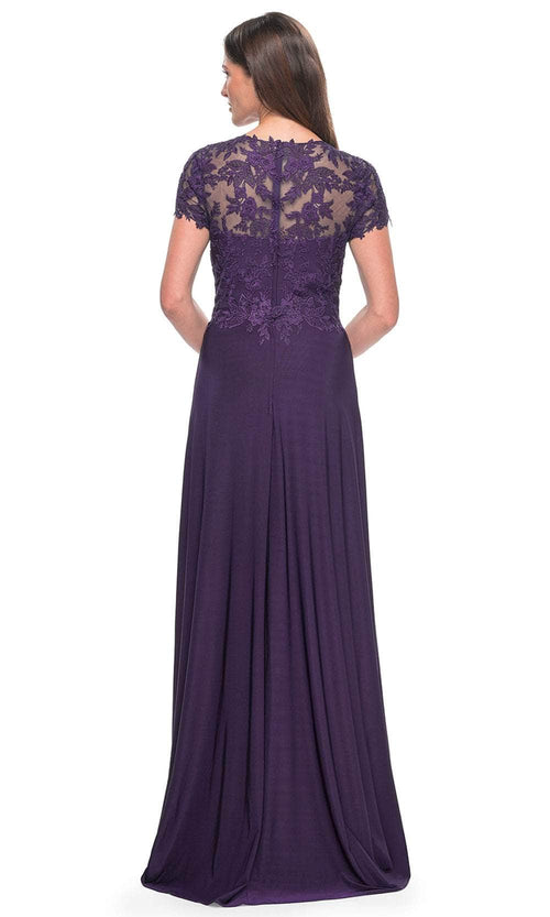 La Femme 31906 Jersey Beaded Floral Sweetheart Prom Dress