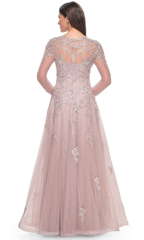 La Femme 31937 Tulle Embroidered Illusion Sweetheart Evening Gown