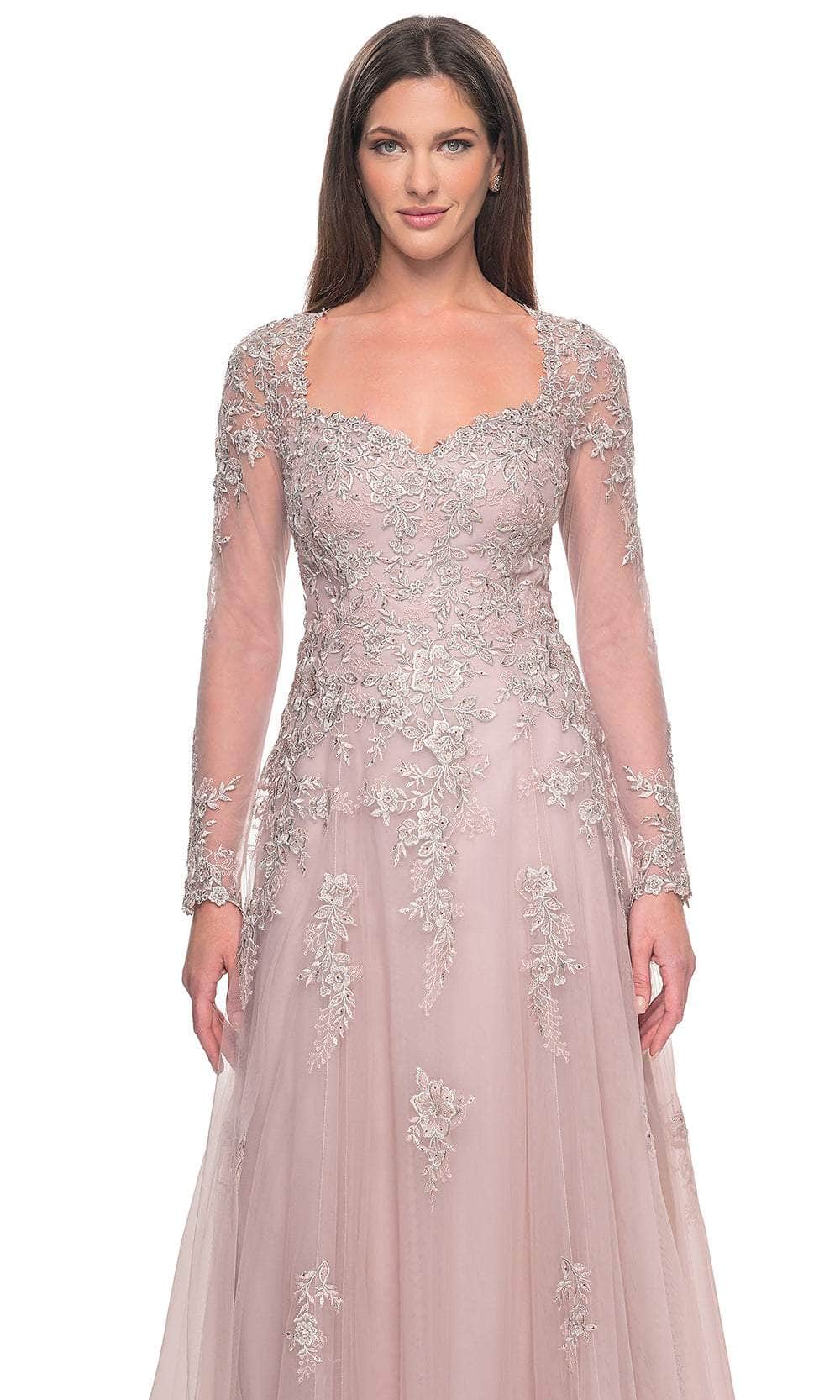 La Femme 31937 Tulle Embroidered Illusion Sweetheart Evening Gown