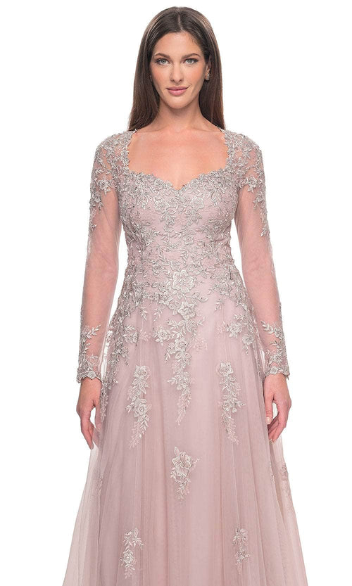 La Femme 31937 Tulle Embroidered Illusion Sweetheart Evening Gown