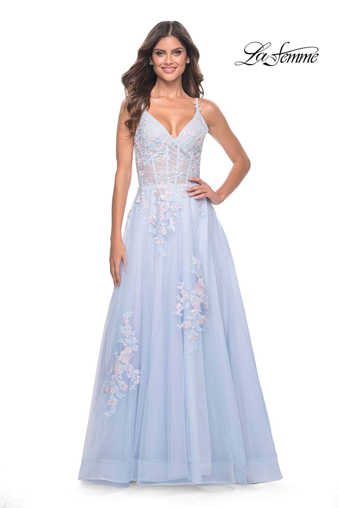 La Femme 31939 - Tulle A-Line Prom Dress Special Occasion Dress