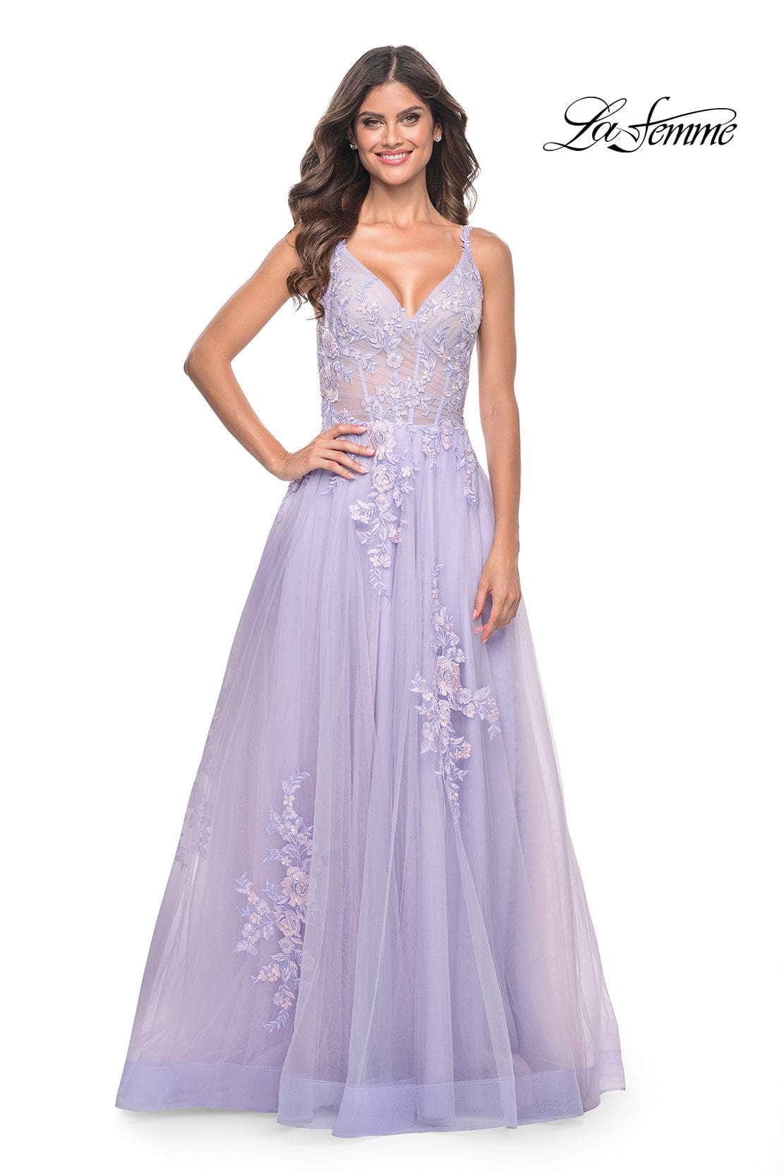 La Femme 31939 - Tulle A-Line Prom Dress Special Occasion Dress
