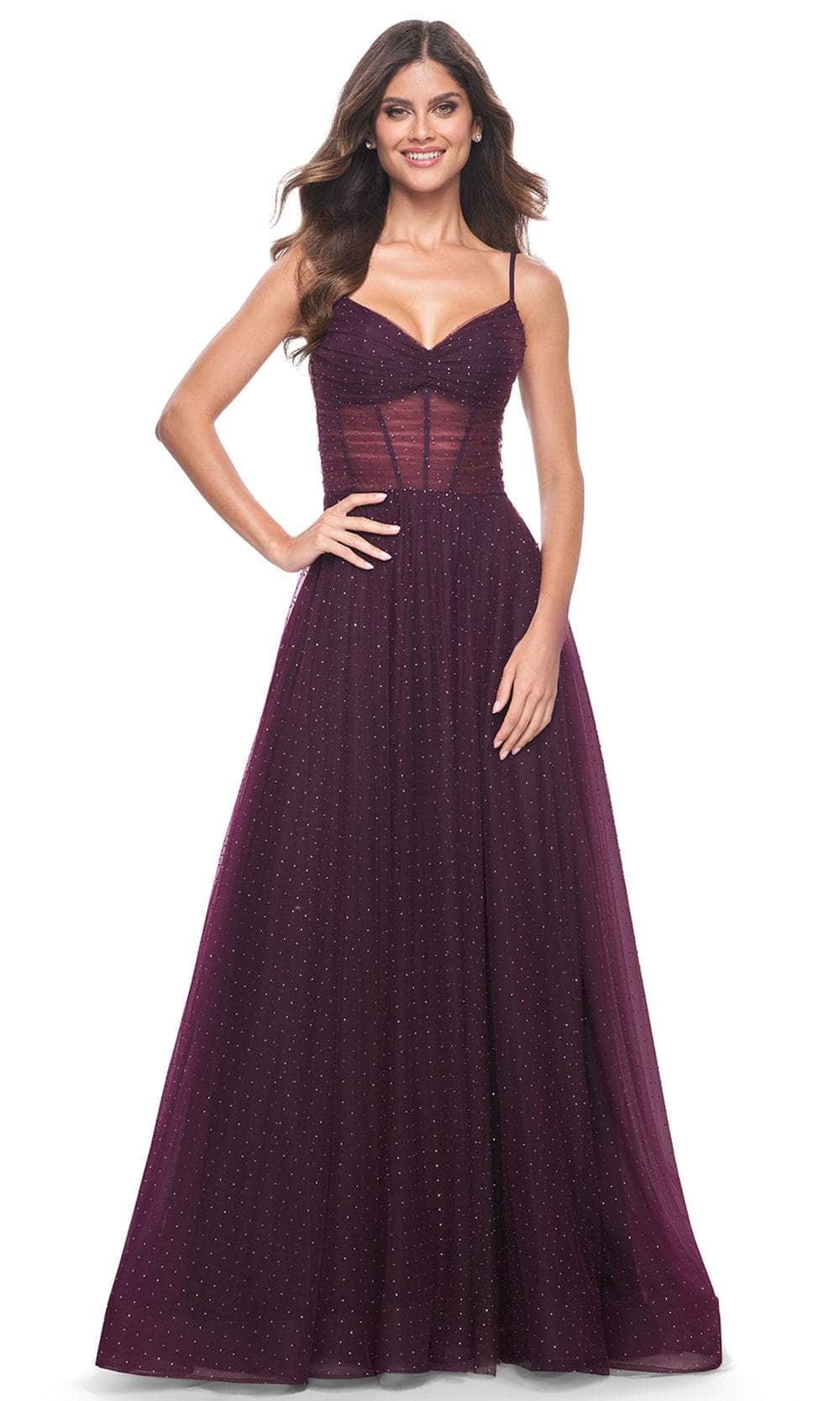 La Femme 31970 Ruched Tulle Prom Dress