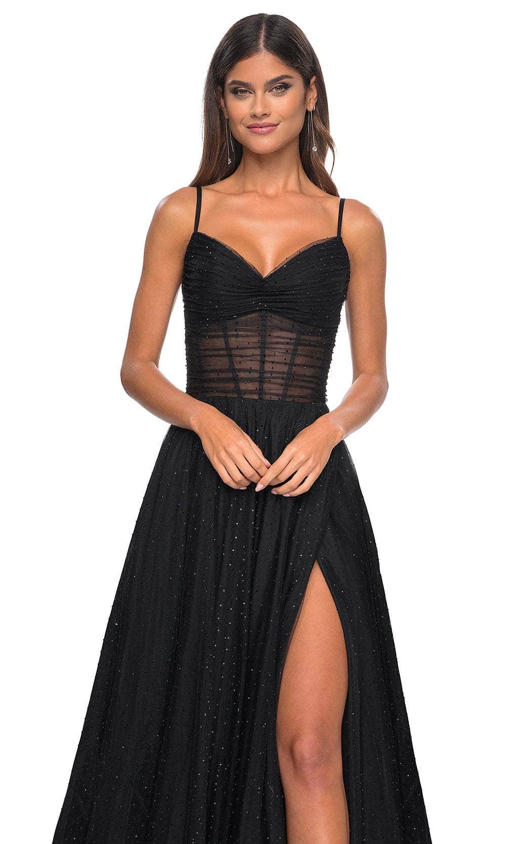La Femme 31970 Ruched Tulle Prom Dress