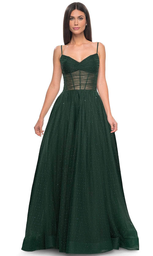 La Femme 31970 Ruched Tulle Prom Dress