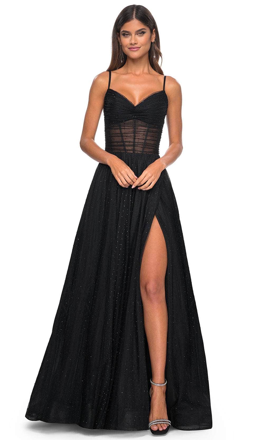 La Femme 31970 Ruched Tulle Prom Dress