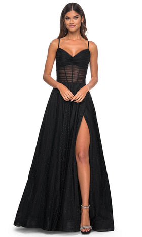 La Femme 31970 Ruched Tulle Prom Dress
