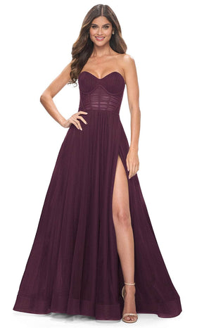 La Femme 31971 Shirred Corset Prom Dress